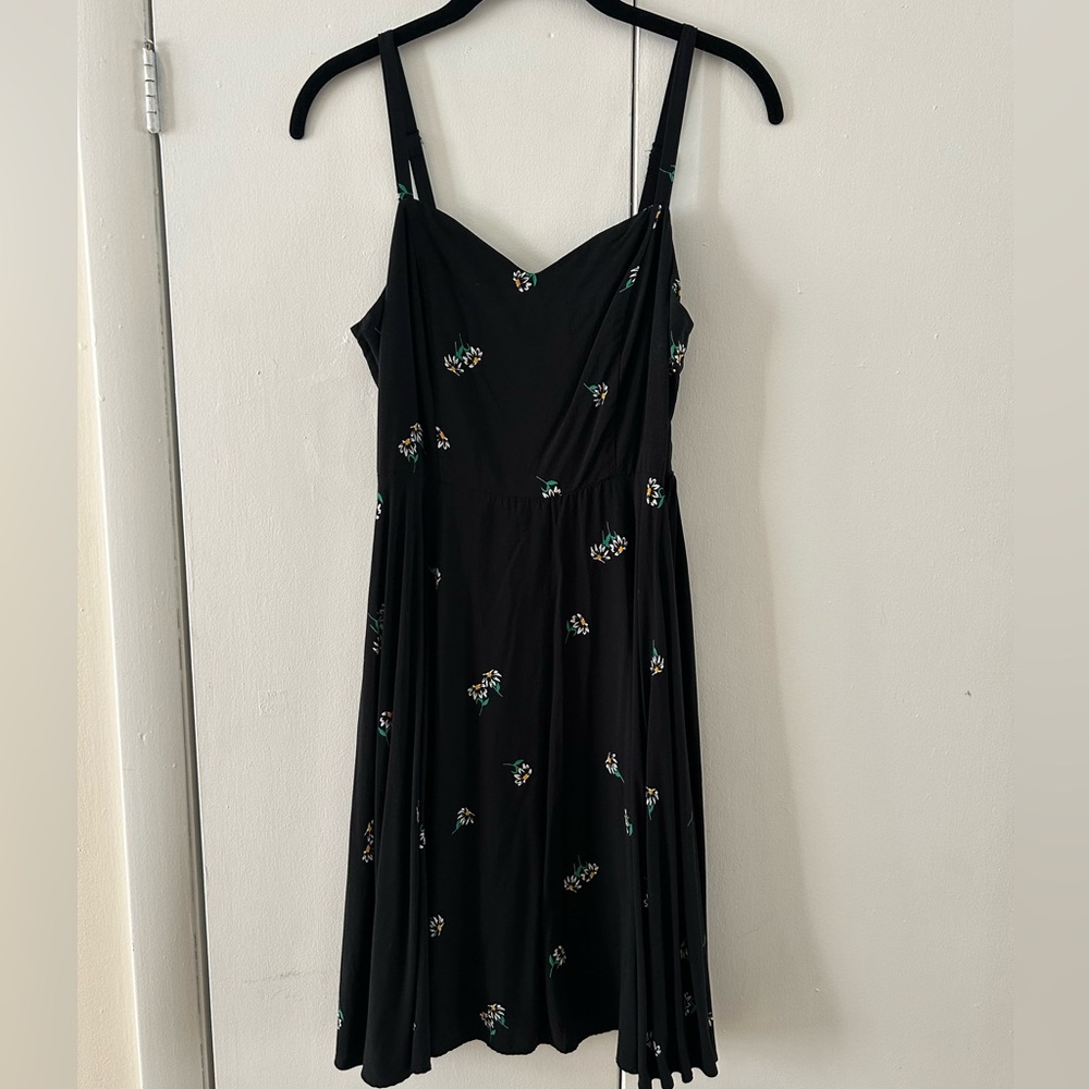 Black Floral Spaghetti Strap Dress